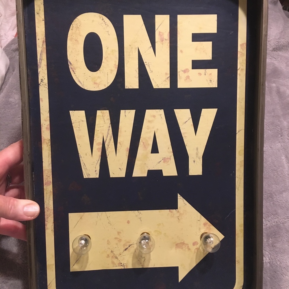 ONE WAY Sign  Light Up Wall Decor